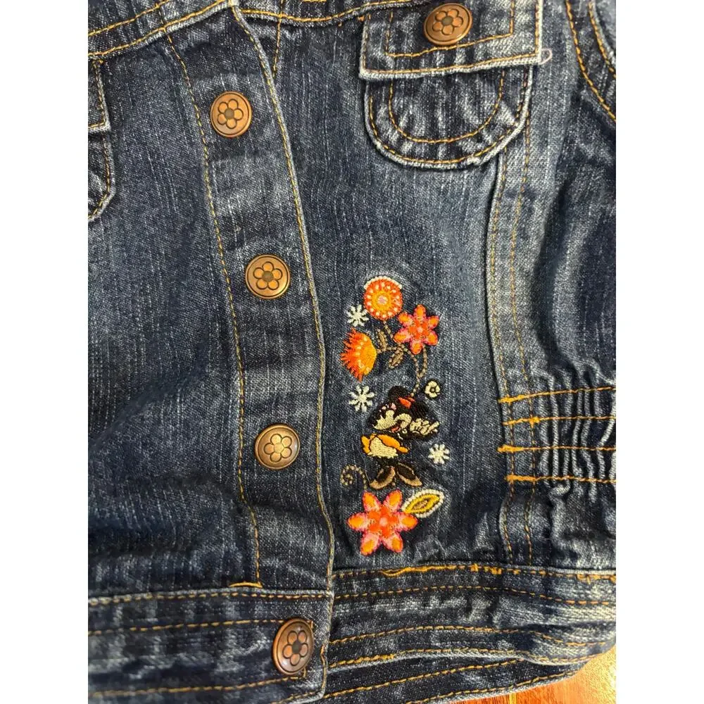 Vintage Disney Mickey Original Infant Denim Jacket Embroidered Minnie 24 M Snap